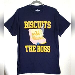 Ted Lasso Biscuits with the Boss Cotton Unisex T-Shirt.  Size M